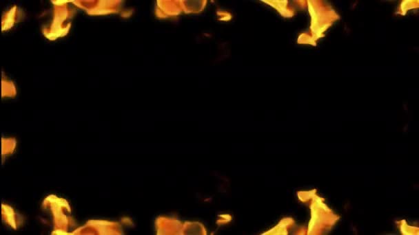 Fire Flame Ramar Och Element Overlay Motion Grafik Video Transparent — Stockvideo