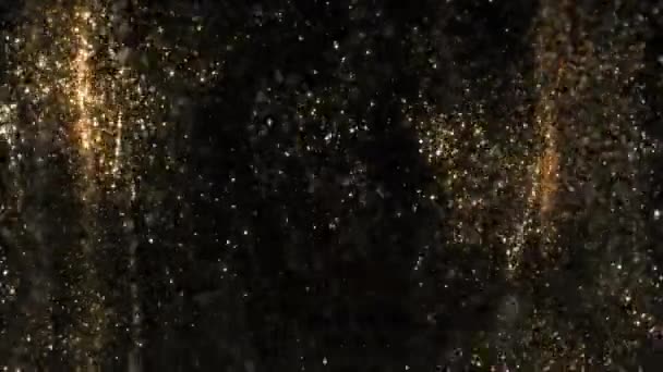 Χρυσόσκονη Glitter Σωματίδια Σκόνης Animation Εκρήγνυται Sparkle Γρήγορα Κύμα Ενέργειας — Αρχείο Βίντεο