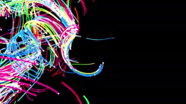 Αφηρημένη Ροή Γραμμές Ταχύτητας Γρήγορη Φως Μονοπάτια Animation Μαύρο Φόντο — Αρχείο Βίντεο