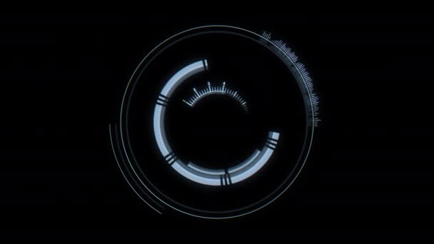 Інтерфейси Hud Круга Tech Футуристичний Дисплей Голограма Кнопка Завантаження Ціль — стокове відео