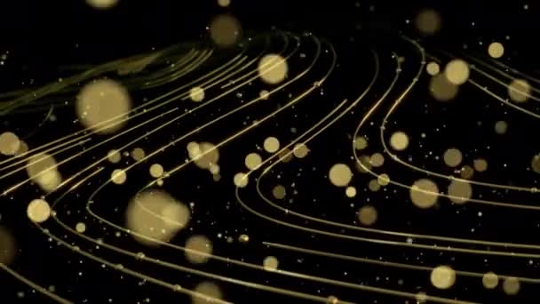 Футуристичні Блискітки Барвисті Абстрактні Розкішні Вигнуті Лінії Хвилясті Розмиті Лінзи — стокове відео