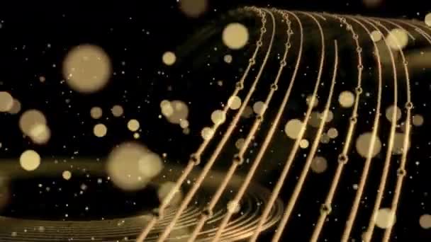 Gelecekçi Işıltı Parçacıkları Renkli Soyut Eğri Çizgiler Bulanık Lens Işığı — Stok video