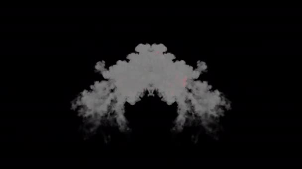 Flamme Feu Fumée Explosion Boucle Animation Vidéo Fond Transparent Avec — Video