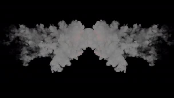 Alevli Duman Patlama Döngüsü Animasyon Video Şeffaf Arkaplan Alfa Kanal — Stok video