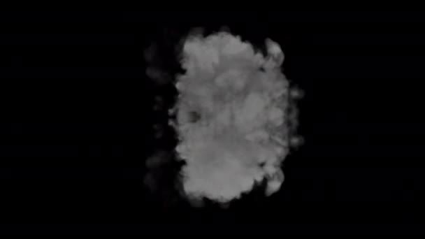 Цикл Взрыва Огненного Дыма Анимированное Видео Прозрачный Фон Альфа Каналом — стоковое видео