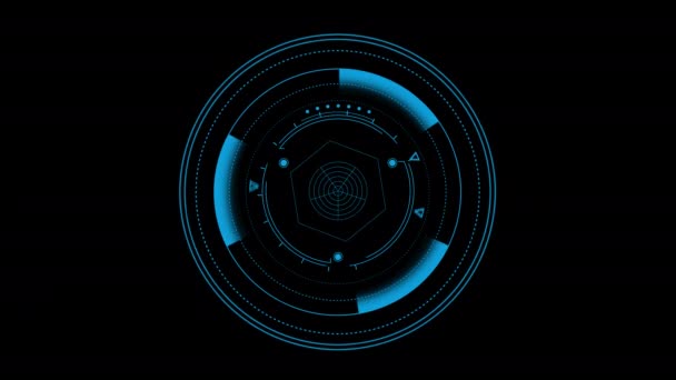 Sci Φουτουριστικό Hud Κύκλο Διασυνδέσεις Ψηφιακή Οθόνη Οθόνη Tech Hologram — Αρχείο Βίντεο