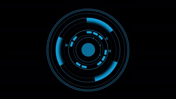 Sci Futuristische Hud Circle Interfaces Digitaal Scherm Hologram Toets Laden — Stockvideo