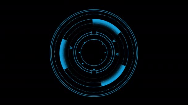 Sci Futuristic Hud Circle Interfaces Digital Display Screen Tech Hologram — Stock Video