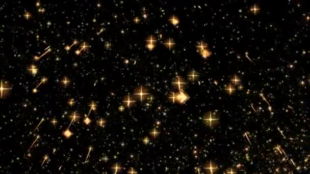 Güzel Yıldız Soyut Lüks Parçacıklar Ödülü Siyah Arkaplanlı Döngü Animasyonu — Stok video