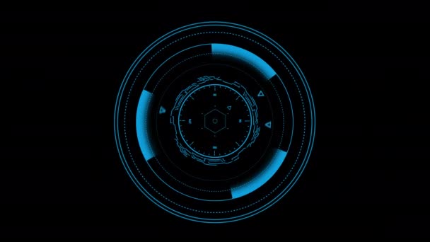 Sci Futuristic Hud Ympyrä Rajapinnat Digitaalinen Näyttö Näyttö Tech Hologrammi — kuvapankkivideo