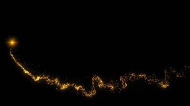 Işıl ışıl yıldız tozu iz parçacık sihirli kuyruk döngüsü siyah arkaplan ile animasyon video