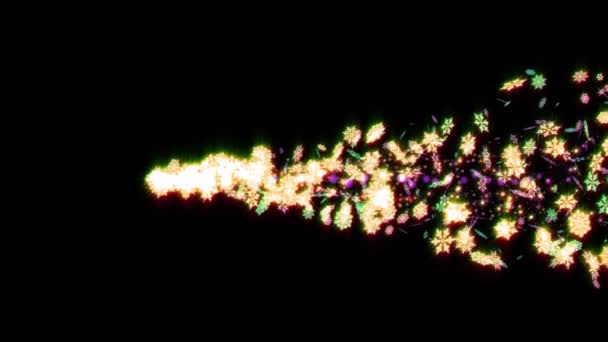 Kar Parçacığı Geçişi Alfa Kanalı Ile Birlikte Patlayıcı Hareketli Grafikler — Stok video