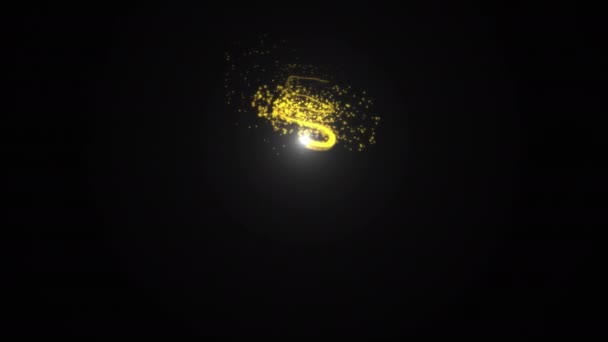 Işıl Işıl Yıldız Tozu Parçacık Sihirli Kuyruk Döngüsü Siyah Arkaplan — Stok video