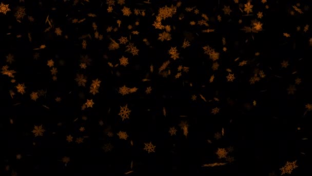 雪のフレークオーバーレイウィンター ゆっくり落ちる雪効果ダスト粒子シームレスループアルファチャンネル — ストック動画