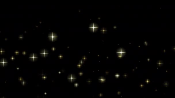 Świecące Gwiazdy Błyszczące Pył Pył Cząsteczka Magiczna Pętla Animacja Wideo — Wideo stockowe