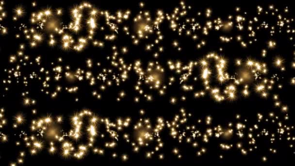 Σωματίδια Σκόνης Επικαλύπτουν Αιωρούμενα Σωματίδια Glittering Μαύρο Φόντο — Αρχείο Βίντεο