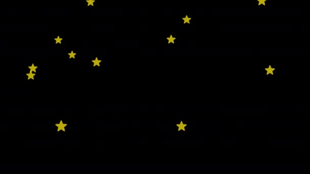Estrellas Caídas Partículas Fondo Transparente Con Canal Alfa — Vídeos de Stock