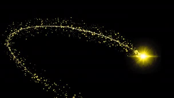 Brilho Cintilante Estrela Poeira Trilha Partícula Mágica Cauda Loop Vídeo — Vídeo de Stock