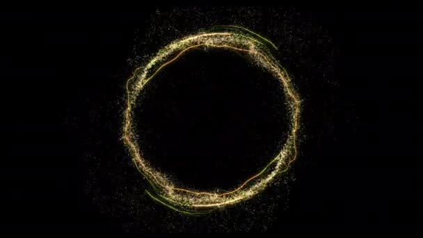 Abstract Futuristic Magic Circle Tunnel Ring Energy Particle Effect Animation — Stock Video