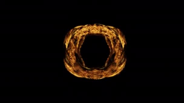 Výbuch Částic Rotující Kruh Ohně Brána Ohně — Stock video