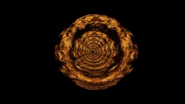 Explosão Partículas Anel Rotativo Fogo Círculo Portal Chama Brilho Efeito — Vídeo de Stock