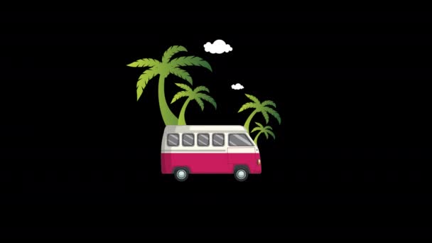 Zomervakantie Animatie Vakantie Toerisme Concept Essentiële Items Voor Reis Met — Stockvideo