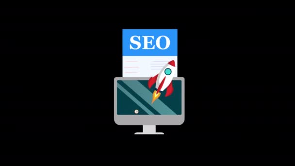 Seo 搜索引擎优化 网站提升Seo排名概念 搜索结果 数字营销 网络流量分析与阿尔法信道 — 图库视频影像