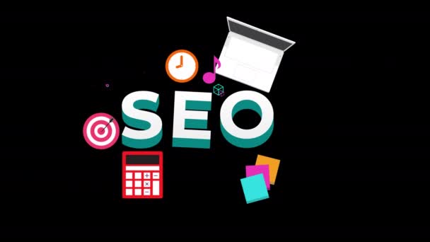 Seo Optymalizacja Wyszukiwarek Zwiększenie Rankingu Seo Concept Wynik Wyszukiwania Marketing — Wideo stockowe