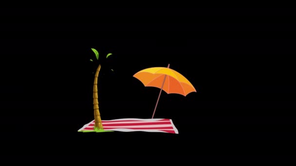 Travel Animation Summer Vacations Tourism Concept Essential Items Journey Alpha — Stock Video