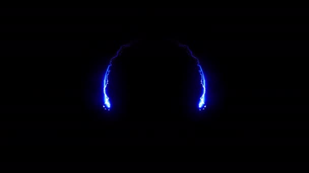 霓虹灯效果光迹圆环动画无尽的圆形图案 在黑色背景上闪烁着魔法法术效果 — 图库视频影像