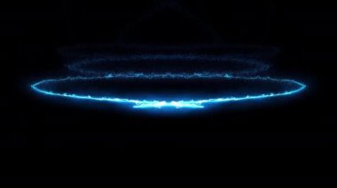 Soyut Parçacık neon izi siyah arkaplan üzerinde parlayan ışık animasyonu