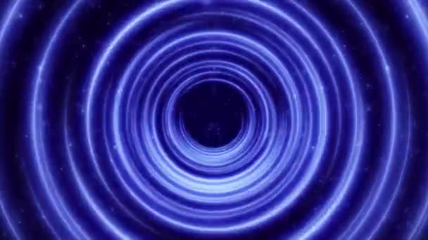 Blau Lila Abstrakte Kreisförmige Radiale Tunnellinien Hintergrund Datenfluss — Stockvideo