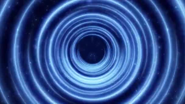 Синьо Фіолетовий Абстрактний Круглий Радіальний Фон Ліній Тунелю Потік Даних — стокове відео