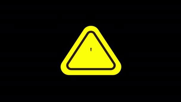 Θαυμαστικό Εικονίδιο Animation Dangerous Προειδοποιητικό Σύμβολο Προσοχή Κανάλι Άλφα — Αρχείο Βίντεο