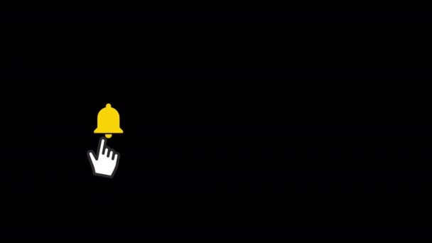 Botón Campana Recibe Bucle Notificado Vídeo Animación Fondo Transparente Con — Vídeos de Stock