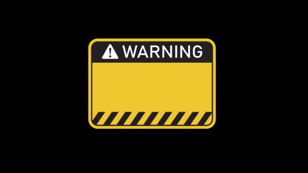 Señal Atención Advertencia Icono Signo Exclamación Signo Atención Animación Bucle — Vídeos de Stock