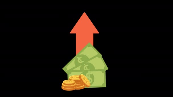 Infografický Růst Zvýšení Prodeje Podnikání Zvýšení Prodeje Business Animace Alpha — Stock video