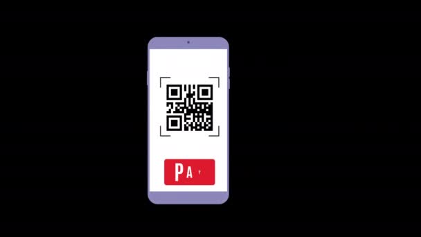 Phone Scan Code Pay Icon Animation Loop Motion Graphics Video — Stock Video