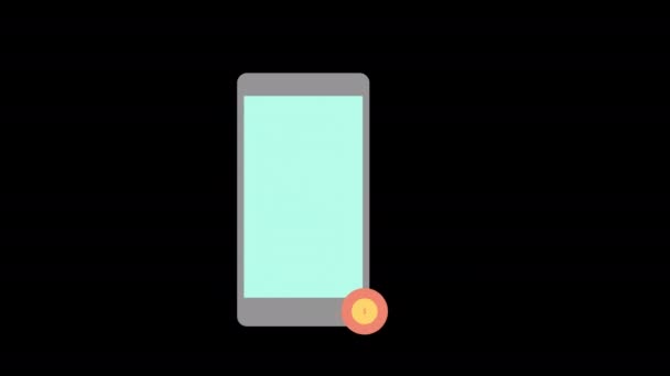 Teléfono Con Impresión Del Dedo Para Pagar Icono Animación Bucle — Vídeo de stock
