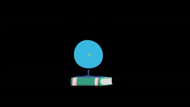黑色毕业帽教育成就庆祝动画与阿尔法频道 — 图库视频影像