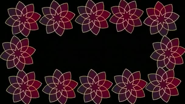 Güzel Çiçek Çerçevesi Alfa Kanalı Ile Şeffaf Arkaplan — Stok video