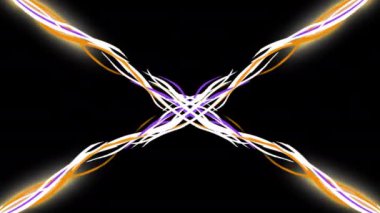 çizgi el sihirli şekil elementi neon etkisi ışık döngüsü animasyon video şeffaf arkaplan alfa kanalı ile