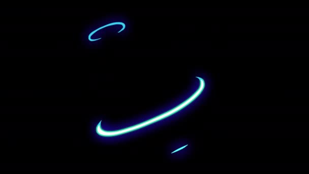 Tecknad Hand Dras Magi Form Element Neon Effekt Ljus Loop — Stockvideo