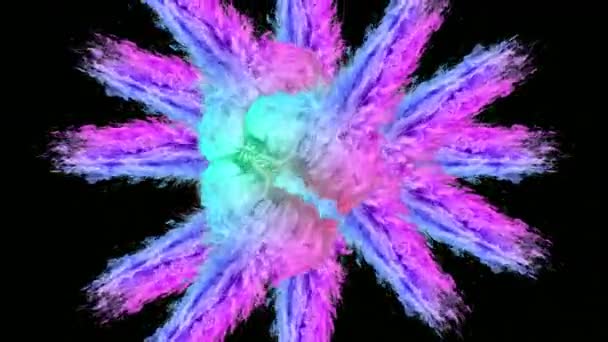 Красочный Взрыв Порошка Дыма Частичные Эффекты Вспышки Цвета Альфа Каналом — стоковое видео