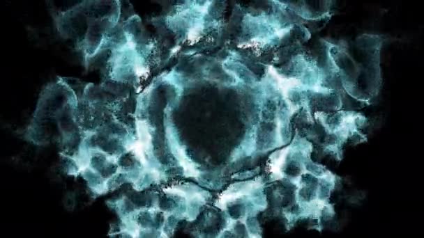 Mit Farbenfroher Energie Glühende Wellenteilchenexplosionen Frostige Nebeleffekte Abstraktes Bewegliches Magisches — Stockvideo