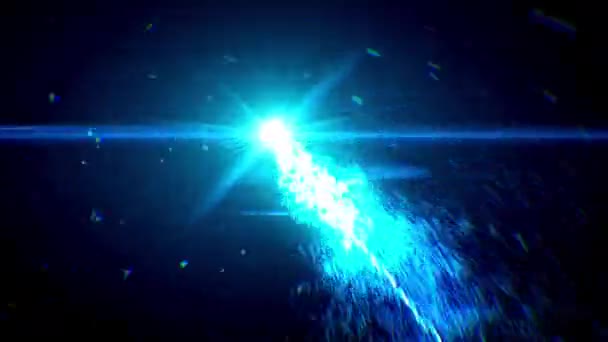 Med Färgglada Energi Glödande Våg Partikel Explosioner Frostig Dimma Effekter — Stockvideo