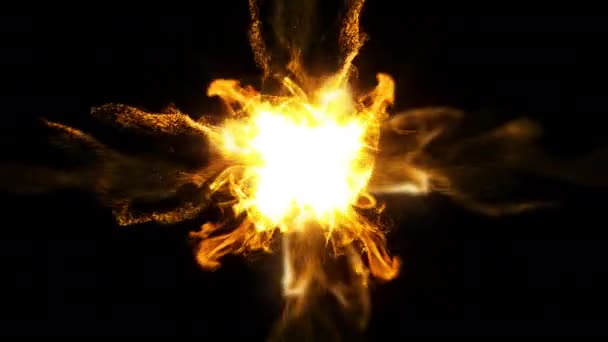 Επίδραση Αφηρημένη Εφέ Έκρηξη Κινουμένων Σχεδίων Μαύρο Φόντο — Αρχείο Βίντεο