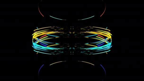 神奇的轨迹发光飞散的爆炸能量发光波粒状爆炸 爆裂结霜雾效应抽象运动 — 图库视频影像