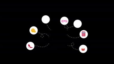 çevrimiçi alışveriş simgesi animasyonu çevrimiçi sepet kavramı alfa kanalı ile şeffaf arkaplan