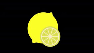 Bir dilim limon konsepti olan bir limon alfa kanallı animasyon